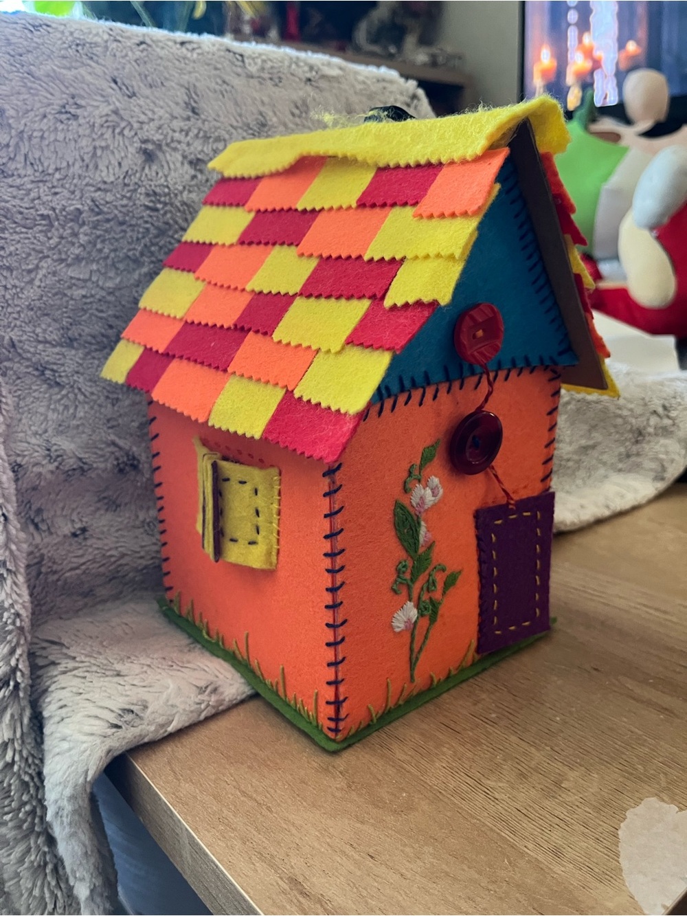 Handmade Embroidered Felt Mini House 3D Cottagecore & Trinket Accessories Inc